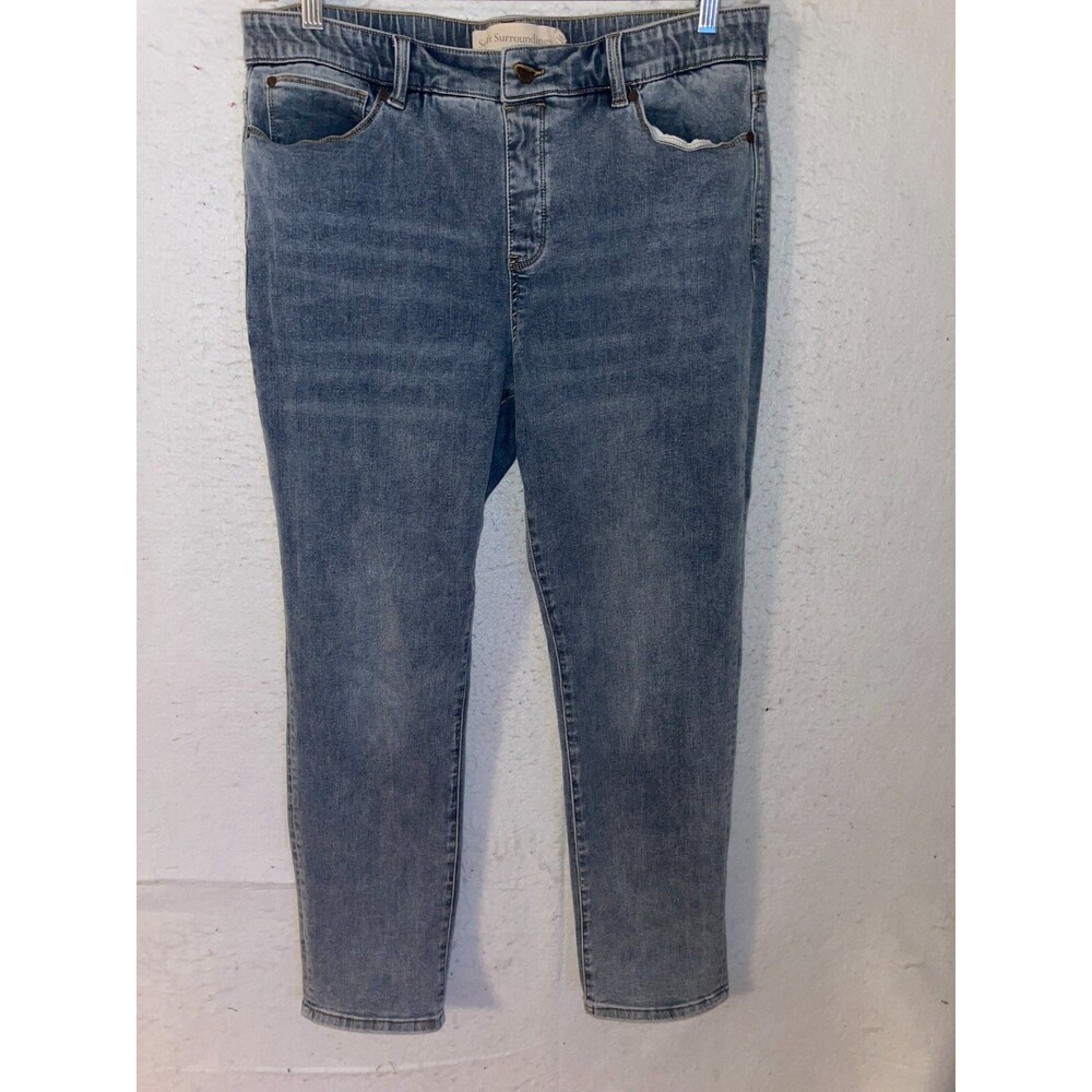 SOFT SURROUNDINGS Jeans Women Pull On Legging Jegging Denim Stretch Blue Large L